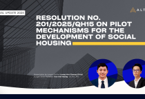 LEGAL UPDATE: RESOLUTION NO. 201/2025/QH15 ON PILOT MECHANISMS FOR THE DEVELOPMENT OF SOCIAL HOUSING